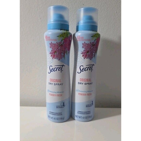 Lot of 2 Secret Original Dry Spray Deodorant Powder Fresh 4.1 oz 48HR Protection - Picture 5 of 8